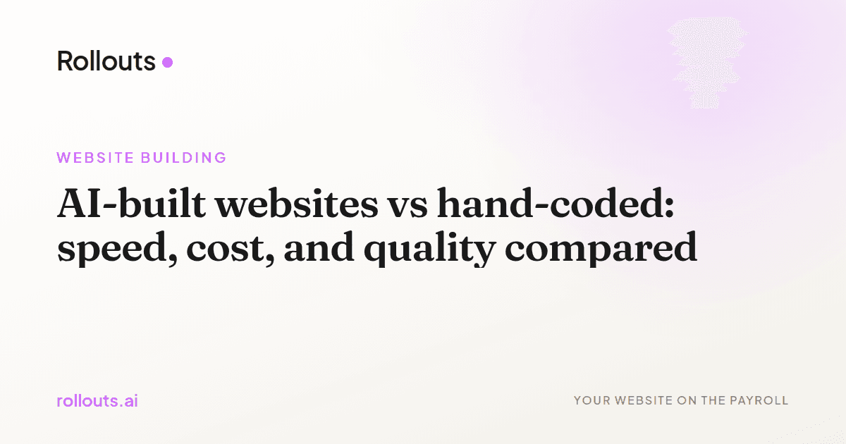 AI-built websites vs hand-coded: speed, cost, and quality compared