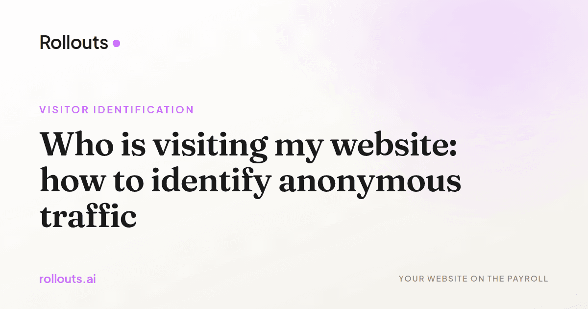 Who is visiting my website: how to identify anonymous traffic